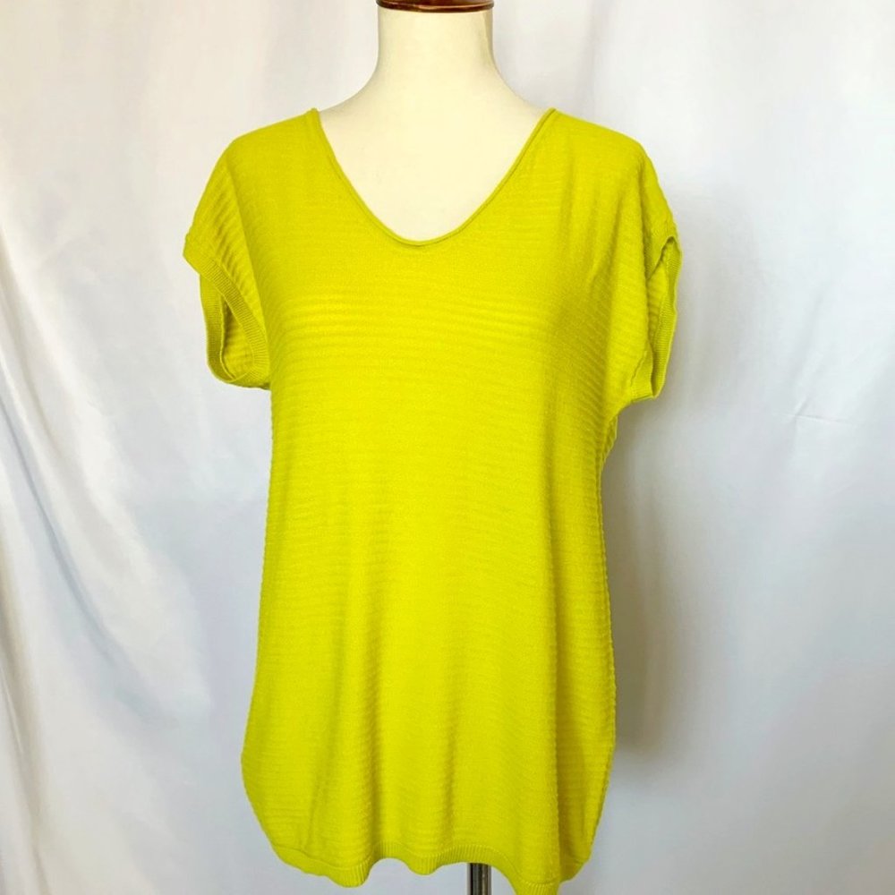 LOFT Bright Green Short Sleeve Top Size Small